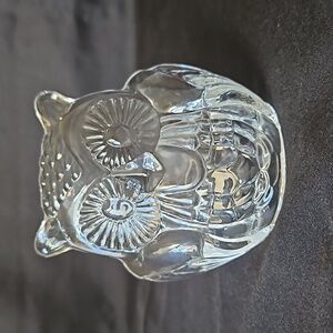 PARTYLITE Clear Glass Hoot Owl Votive Tealight Candle Holder T10